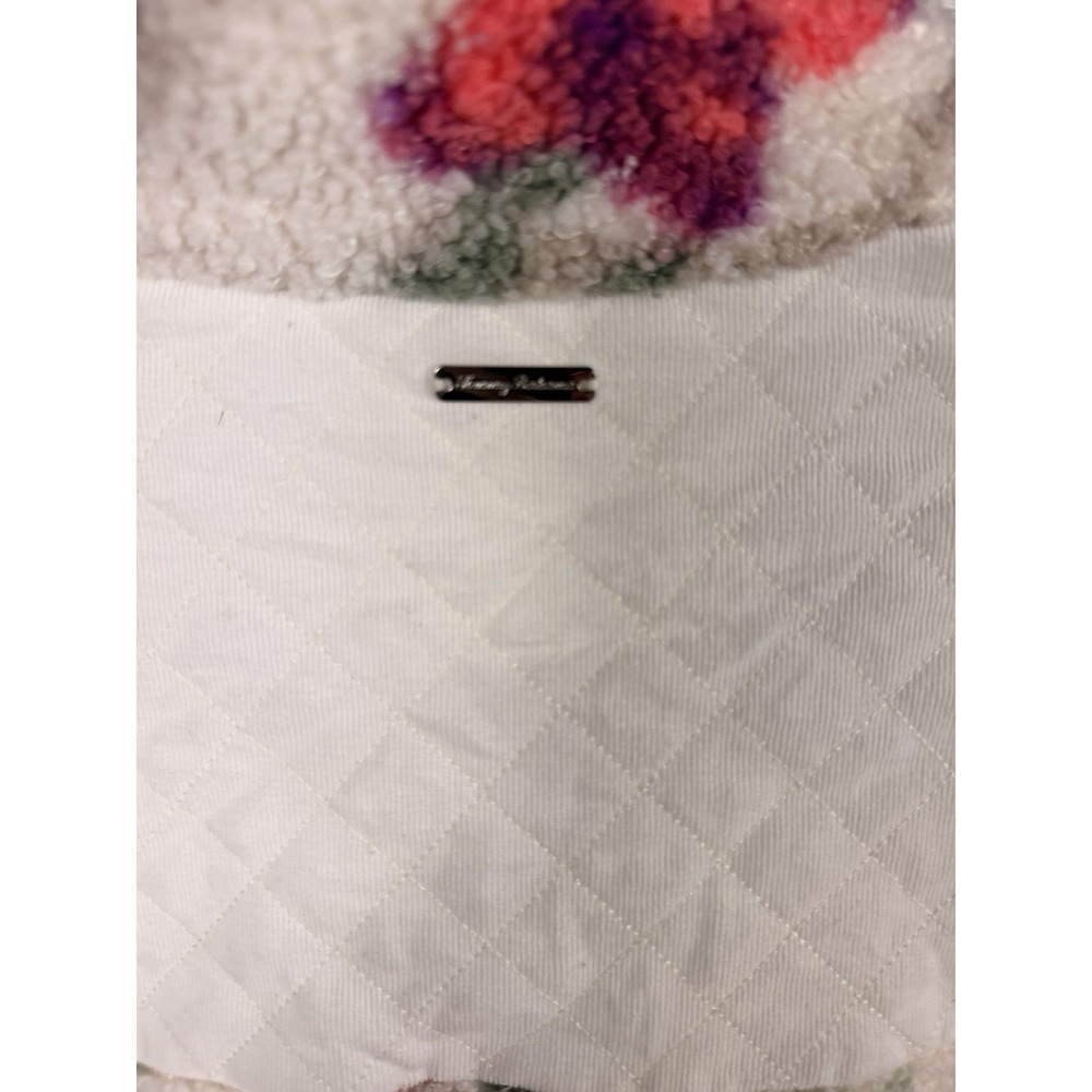 Tommy Bahama Women's XL Ivory Floral Sherpa Snap Pullover Fleece Jacket - Picture 4 of 5
